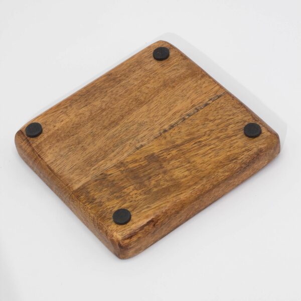 Big Square Trinket Tray 15x15x2.5cm - Mushroom Design Maroon - Image 2
