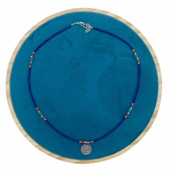 Nepalese Extra Fine Gem Necklace - Blue Onyx & Tree of Life - Image 2