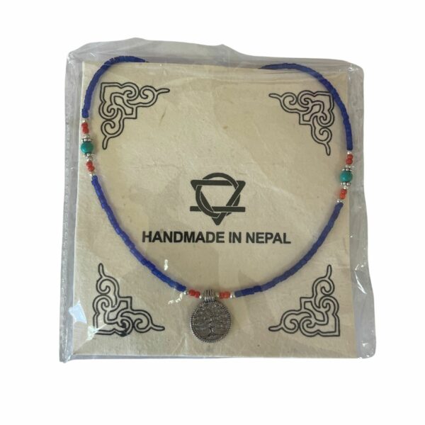 Nepalese Extra Fine Gem Necklace - Blue Onyx & Tree of Life - Image 3