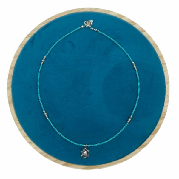 Nepalese Extra Fine Gem Necklace - Turquoise & Teardrop - Image 2