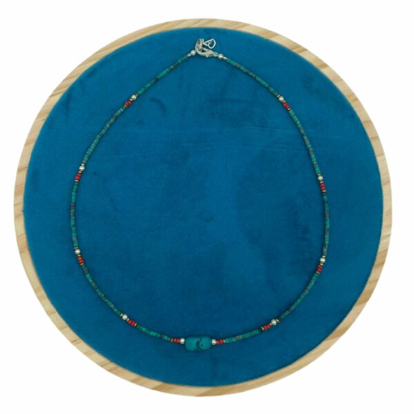 Nepalese Extra Fine Gem Necklace - Turquoise Stone & Beads - Image 3