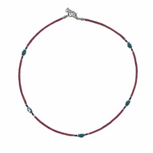 Nepalese Extra Fine Gem Necklace - Pink Coral & Turquoise Beads
