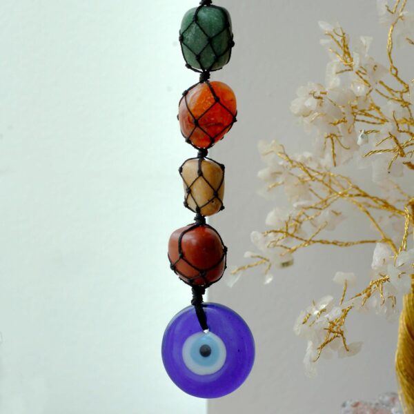 Hanging Chakra Stone  Pendant - Evil Eye - Image 2