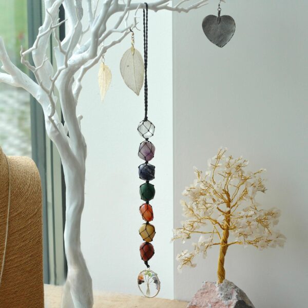 Hanging Chakra Stone  Pendant - Tree of Life - Image 3
