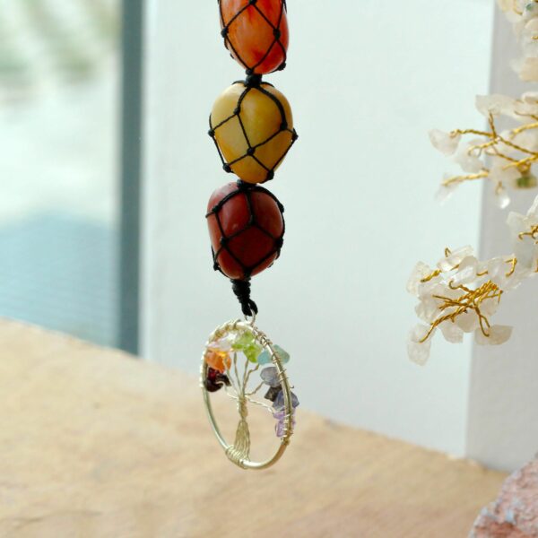 Hanging Chakra Stone  Pendant - Tree of Life - Image 4