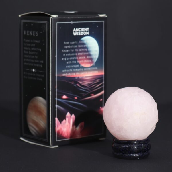 Rose Quartz Planet on a Sola Goldstone Stand (VENUS) - Image 4