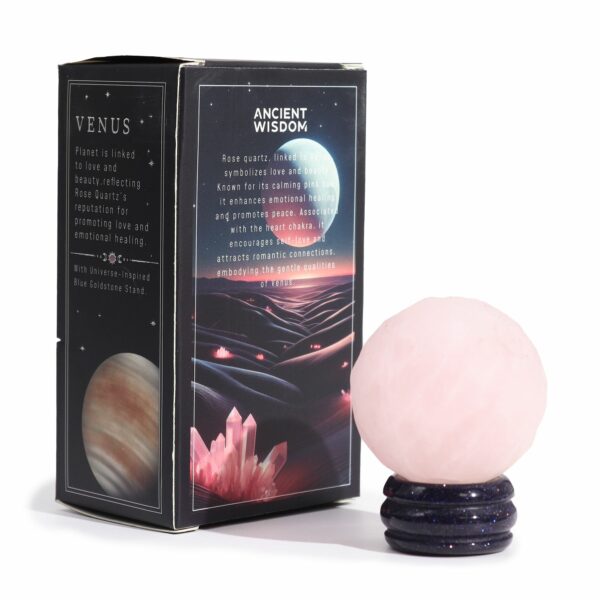 Rose Quartz Planet on a Sola Goldstone Stand (VENUS) - Image 10