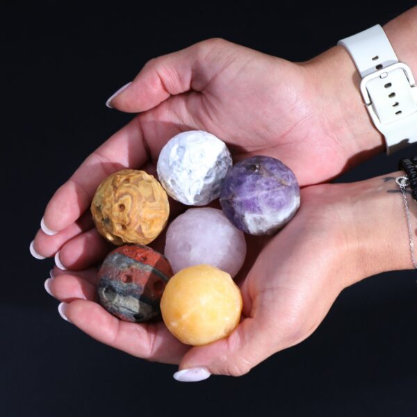 Yellow Jade Planet on a Sola Goldstone Stand (SATURN) - Image 2