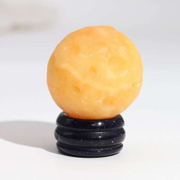 Yellow Jade Planet on a Sola Goldstone Stand (SATURN) - Image 8