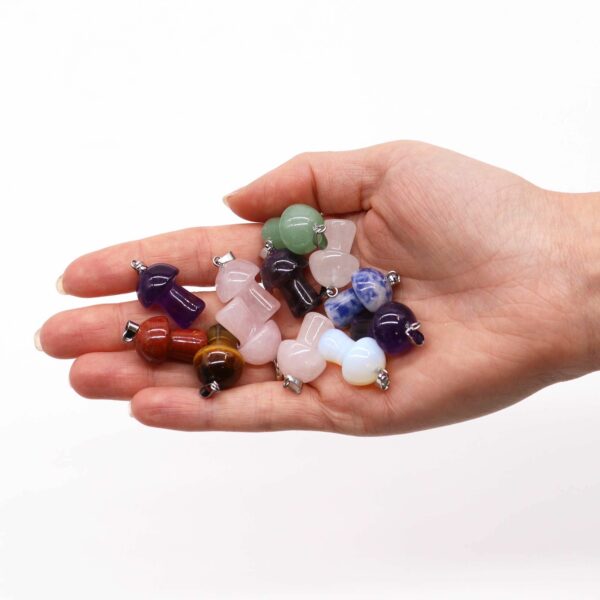 Gemstone Mushrooms Pendants (12 assorted) 20x15mm - Image 2