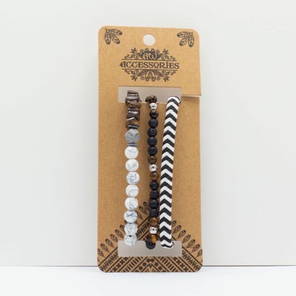 Mens Premium Bracelet Sets - City Slicker Blacks (asst) - Image 2