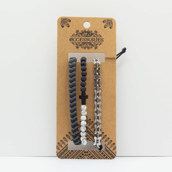 Mens Premium Bracelet Sets - City Slicker Blacks (asst) - Image 3