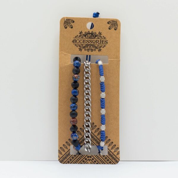 Mens Premium Bracelet Sets - Med Set Blues (asst) - Image 2