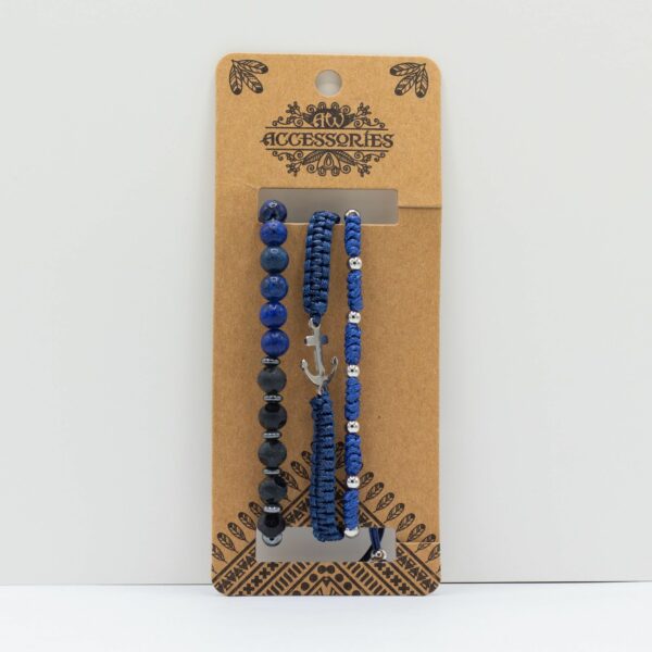 Mens Premium Bracelet Sets - Med Set Blues (asst) - Image 3