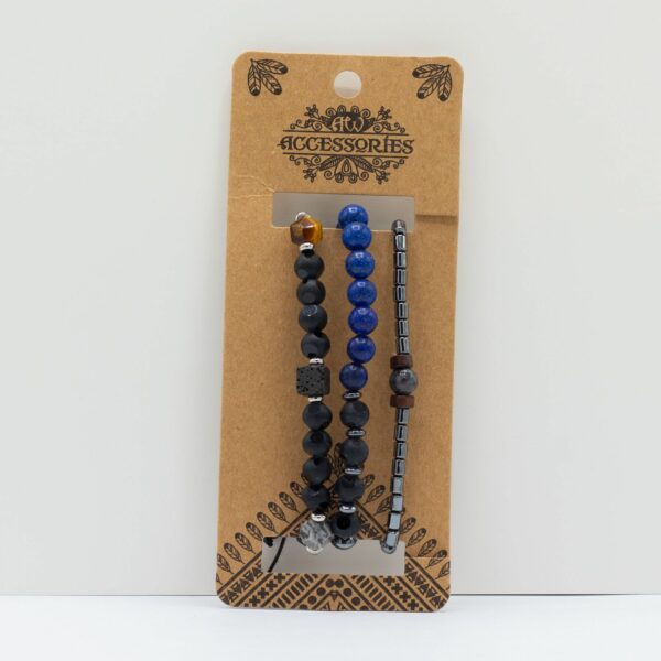 Mens Premium Bracelet Sets - Med Set Blues (asst) - Image 4