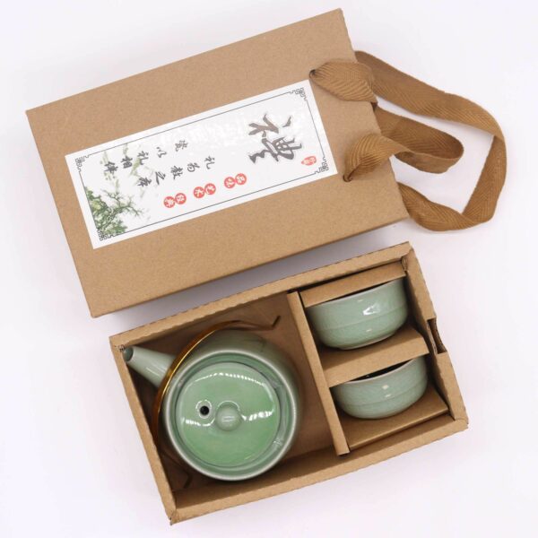 Herbal Jade Teapot Set - Pot & Two Cups - Image 5