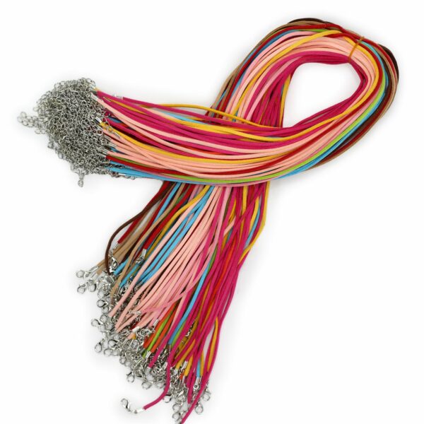 Faux Leather Pendant Cord -  2.5mm x 55cm - Assorted (10 colours) - Image 2