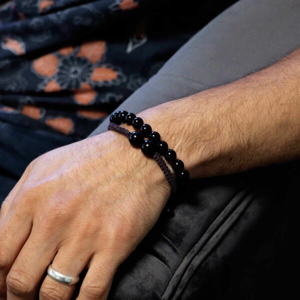 Gemstone Double Power Bracelets- Black Agate - Image 3