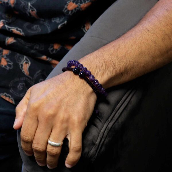 Gemstone Double Power Bracelets- Amethyst - Image 4