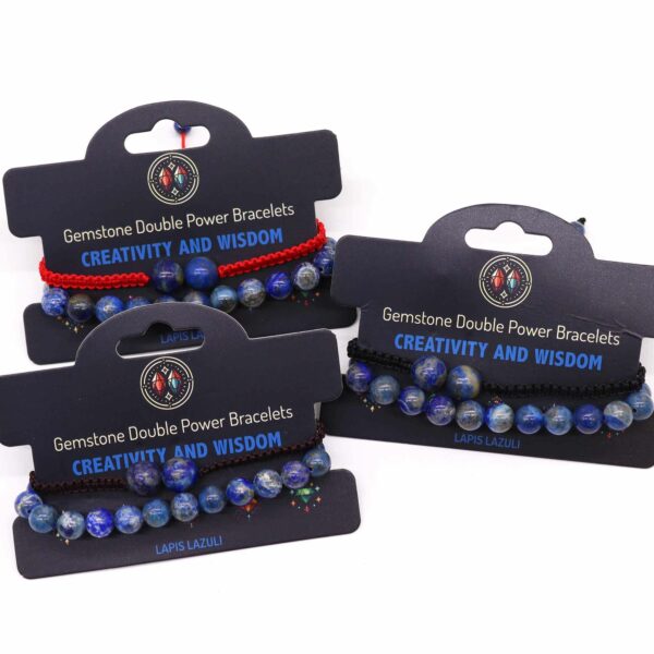 Gemstone Double Power Bracelets- Lapis Lazuli - Image 2