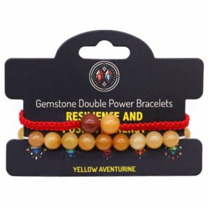 Gemstone Double Power Bracelets- Yellow Aventurine