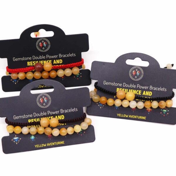 Gemstone Double Power Bracelets- Yellow Aventurine - Image 3