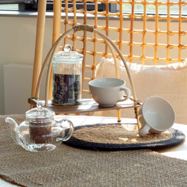 Coconut Leaf Tea Stand - Natural - Image 3