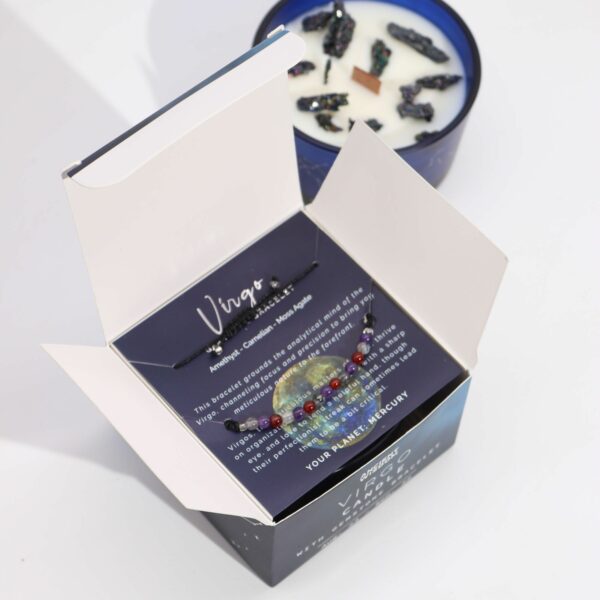 Zodiac Crystal Candle with Gemstone Bracelet - Virgo - Image 4