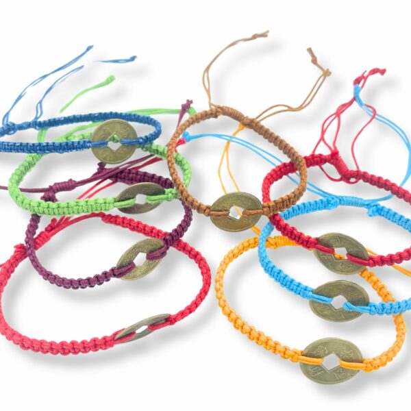 Handmade Friendship Bracelets - Lucky Friends Feng Shui Coin (asst) - Image 3