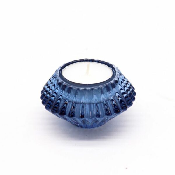 Flower Flip Dinner Candle / Tealight Holder - Royal Blue - Image 4
