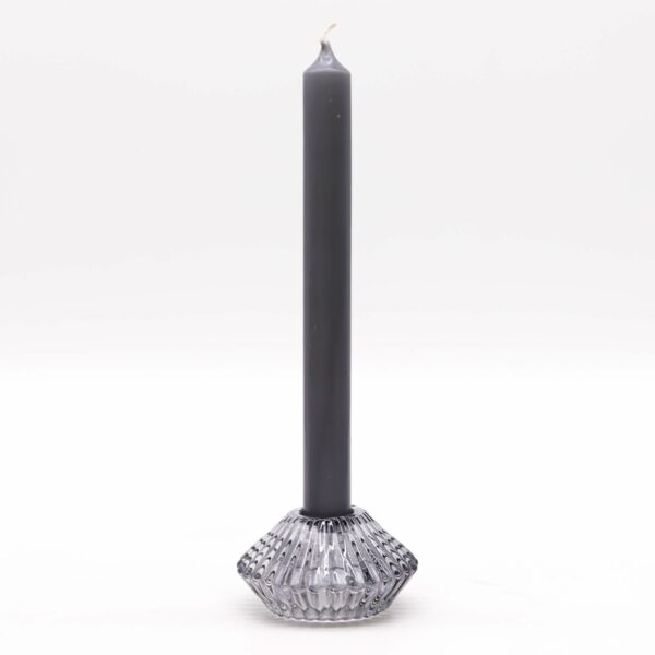 Flower Flip Dinner Candle / Tealight Holder - Midnight Grey - Image 2