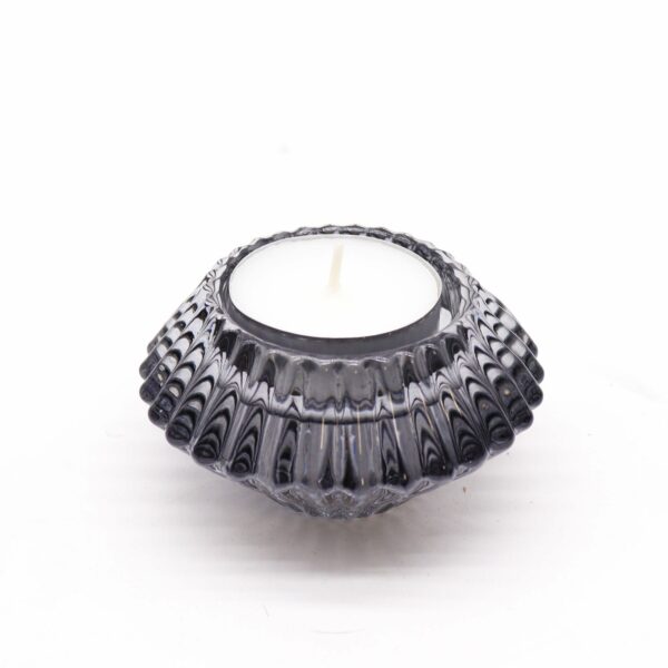 Flower Flip Dinner Candle / Tealight Holder - Midnight Grey - Image 3