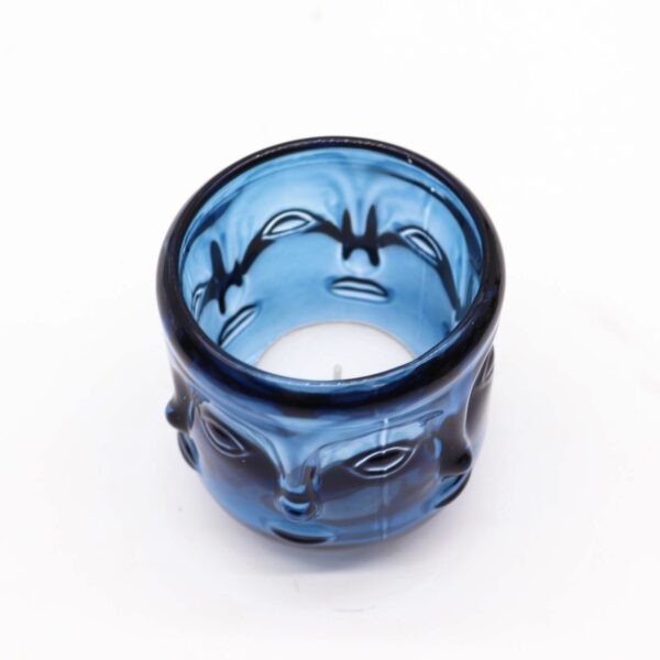 Buddha Faces Candle Jar - Royal Blue - Image 2