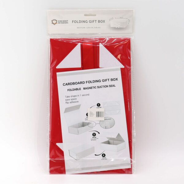 Flat Pack Gift Box - Medium Square (20x18.2x8cm) - Red - Image 5