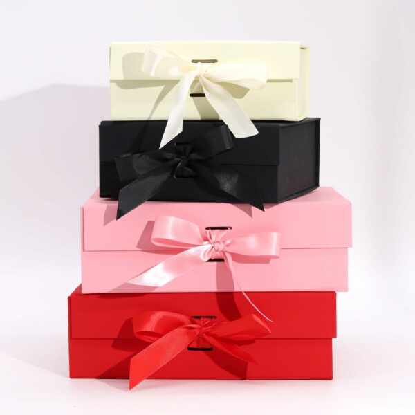 Flat Pack Gift Box - Medium Square (20x18.2x8cm) - Pink - Image 5