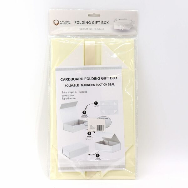 Flat Pack Gift Box - Medium Square (20x18.2x8cm) - Ivory - Image 5