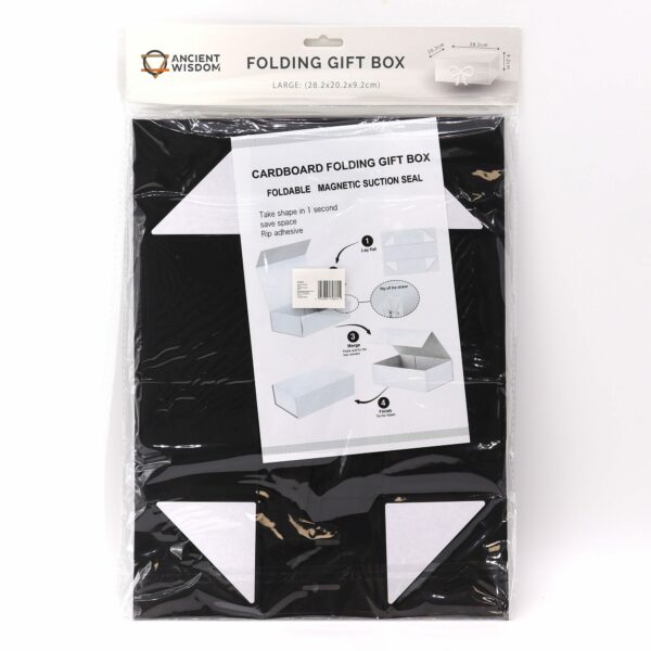 Flat Pack Gift Box - Large  (28.2x20.2x9.2cm) - Black - Image 5