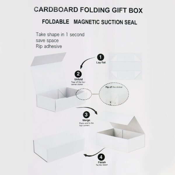 Flat Pack Gift Box - Large  (28.2x20.2x9.2cm) - Red - Image 2