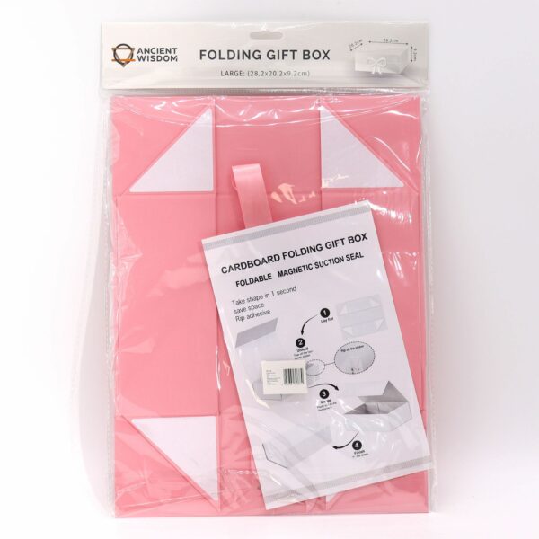 Flat Pack Gift Box - Large  (28.2x20.2x9.2cm) - Pink - Image 6