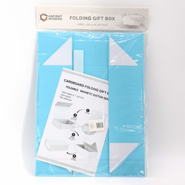 Flat Pack Gift Box - Large  (28.2x20.2x9.2cm) - Baby Blue - Image 5