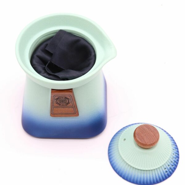 Temple Teapot Set & Three Cups - Blue Heaven - Image 3