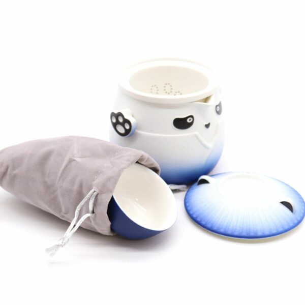 Panda Teapot Set & Three Cups - Sky Blue - Image 3