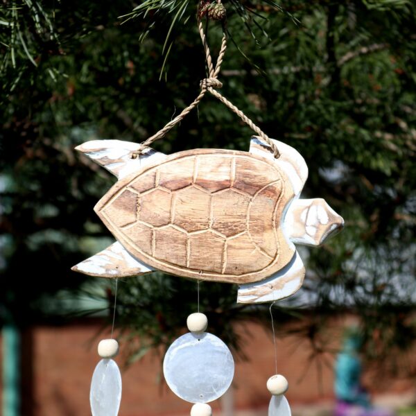 Whitewash Turtle Carving and Natural Copis Drop - Image 2
