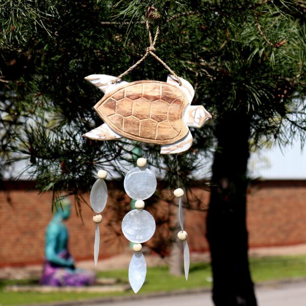 Whitewash Turtle Carving and Natural Copis Drop - Image 3
