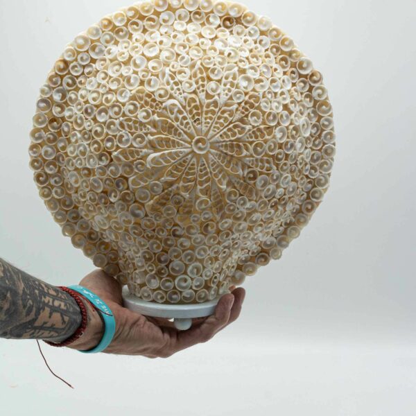 Boho Sea Shell Lamp - Cut Art Shell Large Round - 30cm - Image 8