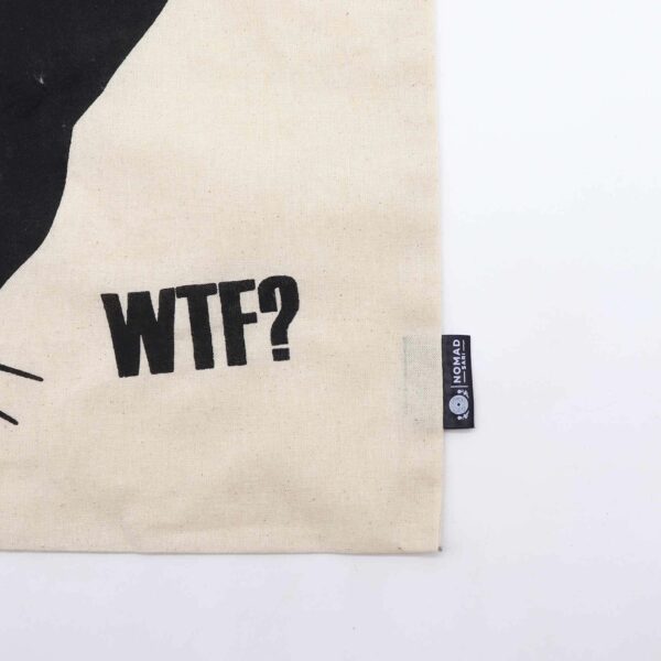 Iconic Basic Tote Bag - Black Cat - Natural 4oz - Image 2