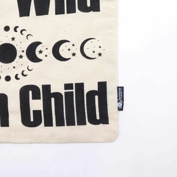 Iconic Basic Tote Bag - Stay Wild, Moon Child - Natural 4oz - Image 2