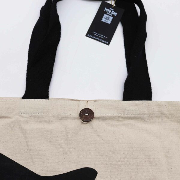Iconic Classic Tote Bag - Black Cat - Natural 10oz - Image 3