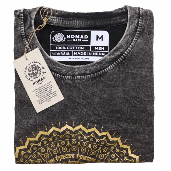 Medium Stone Washed T-Shirt - Mandala - Dark Grey - Image 2