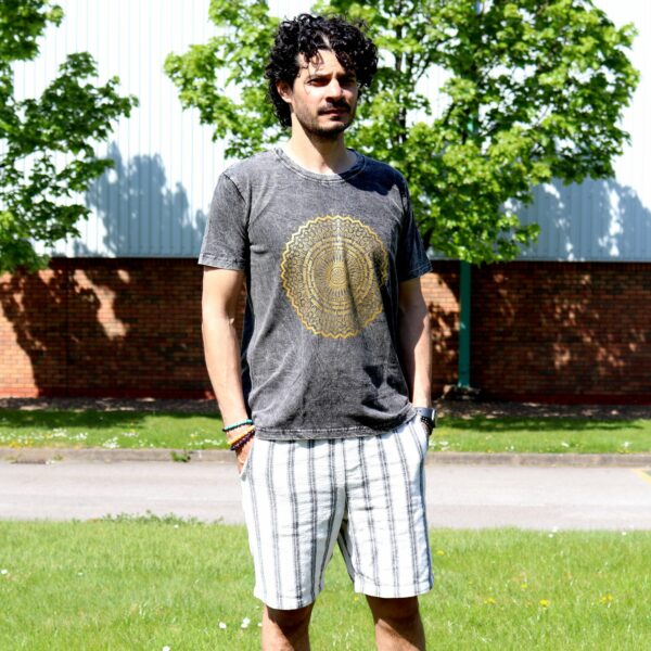 Medium Stone Washed T-Shirt - Mandala - Dark Grey - Image 3